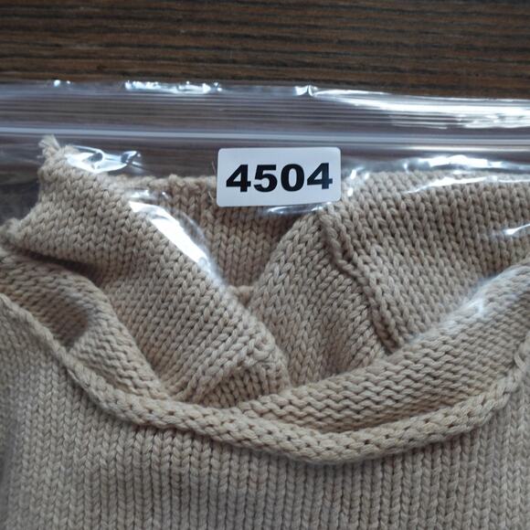 Andi Bagus Sweater Womens Small Beige Malibu Knit Jumper Cropped Distressed Top - Picture 7 of 9